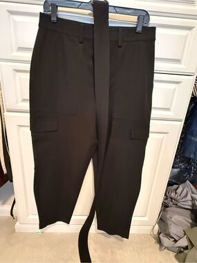 Banana Republic Black High-Waist Cargo Trousers with Belt